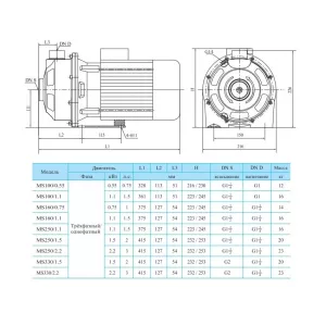 CNP MS 250/2,2 SSC - центробережный поверхностный насос (ЦНП) CNP MS 250/2,2 SSC - центробережный поверхностный насос (ЦНП)